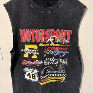 ROMWE Motorsport Racing Tank Top - Black and Red
